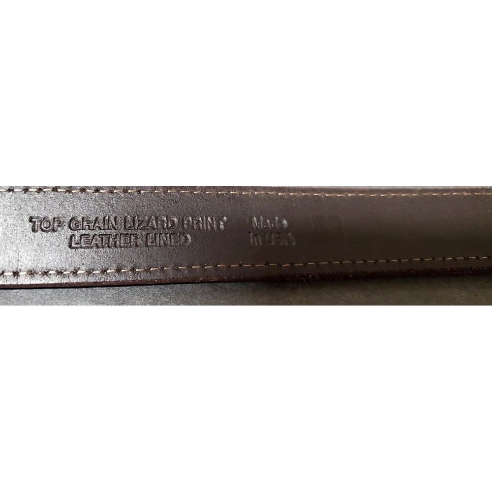 Vintage '98 PGA Tour Belt 538471 Brown Lizard Print Silver Concho MED 28/30 USA - Picture 14 of 16